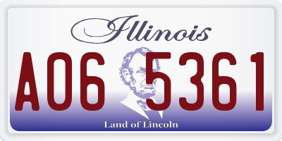 IL license plate A065361