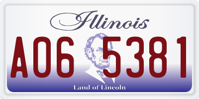 IL license plate A065381