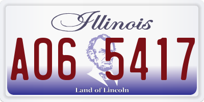 IL license plate A065417