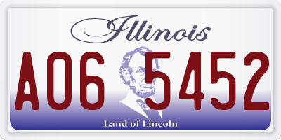 IL license plate A065452