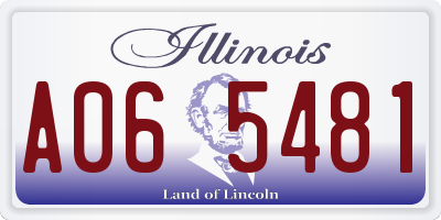 IL license plate A065481