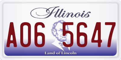 IL license plate A065647