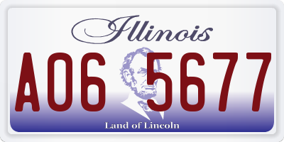 IL license plate A065677