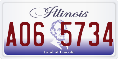 IL license plate A065734