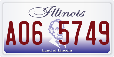 IL license plate A065749