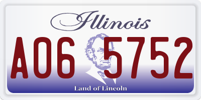 IL license plate A065752