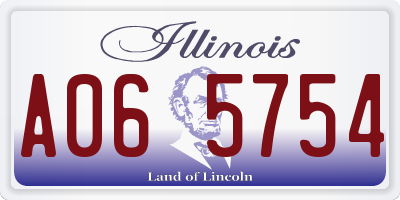 IL license plate A065754
