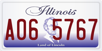 IL license plate A065767