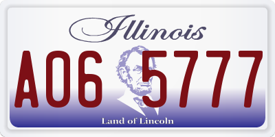 IL license plate A065777