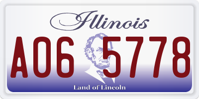 IL license plate A065778