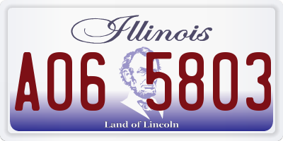 IL license plate A065803