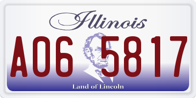IL license plate A065817