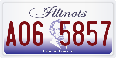 IL license plate A065857