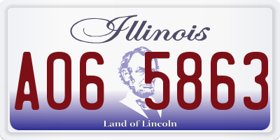 IL license plate A065863