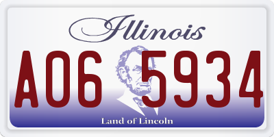IL license plate A065934