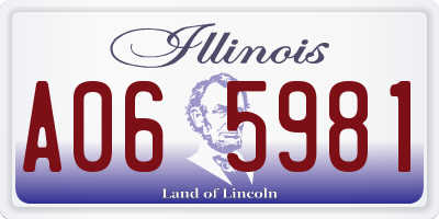 IL license plate A065981