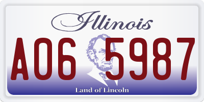 IL license plate A065987