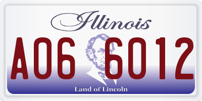 IL license plate A066012