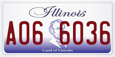 IL license plate A066036