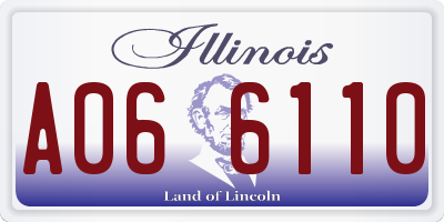 IL license plate A066110