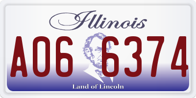 IL license plate A066374