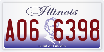 IL license plate A066398