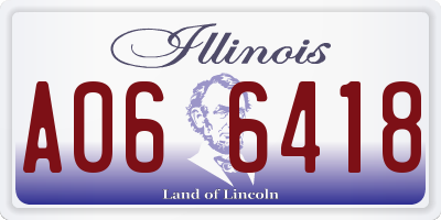 IL license plate A066418