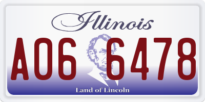 IL license plate A066478