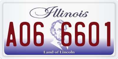 IL license plate A066601