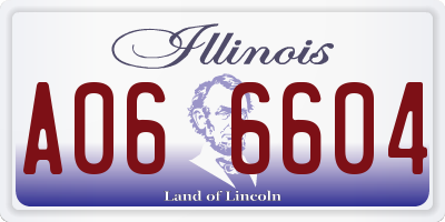 IL license plate A066604