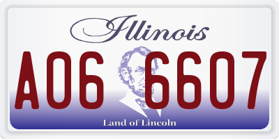 IL license plate A066607