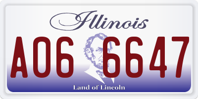 IL license plate A066647