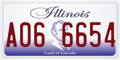 IL license plate A066654