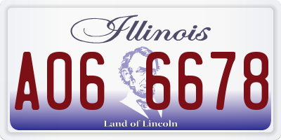 IL license plate A066678