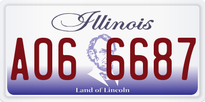 IL license plate A066687