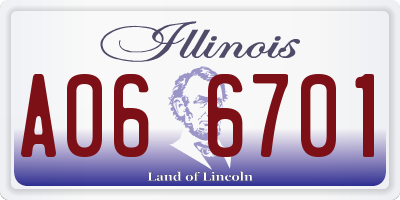 IL license plate A066701