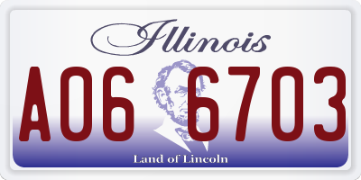 IL license plate A066703