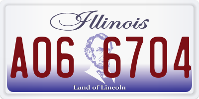 IL license plate A066704