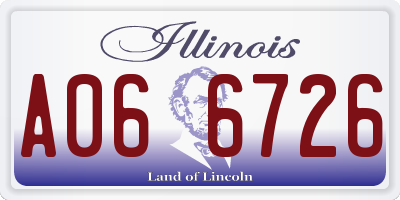 IL license plate A066726
