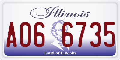 IL license plate A066735