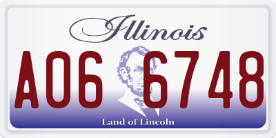 IL license plate A066748