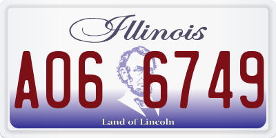 IL license plate A066749