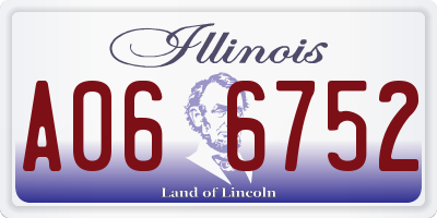 IL license plate A066752