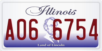 IL license plate A066754