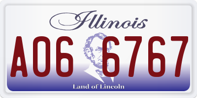 IL license plate A066767