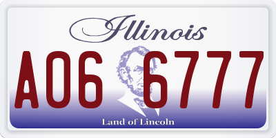 IL license plate A066777