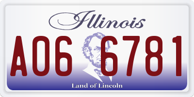 IL license plate A066781