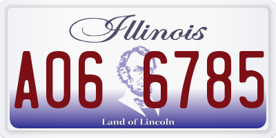 IL license plate A066785