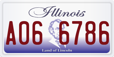 IL license plate A066786