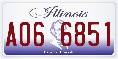IL license plate A066851